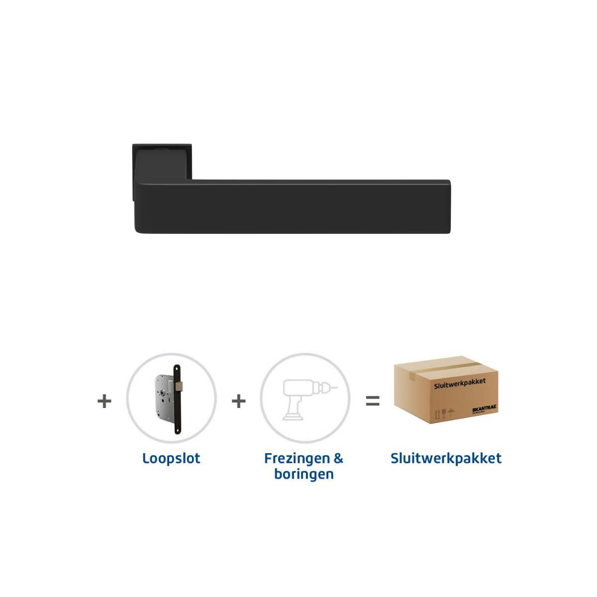 Sluitwerkpakketten met Deurkruk Quadrate 28 Minimal Zwart